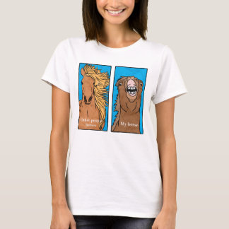 Camiseta Comparación divertida Meme del caballo