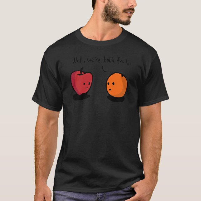 Camiseta Comparar manzanas con Naranjas (Anverso)