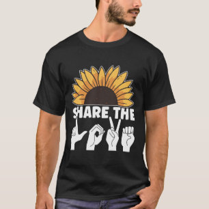 Camiseta Comparte El Amor ASL Conciencia Lenguaje por Señas