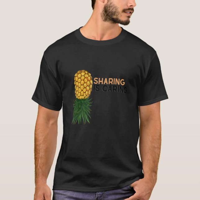Camiseta Compartir es cuidar a los cerqueros de piña al rev (Anverso)