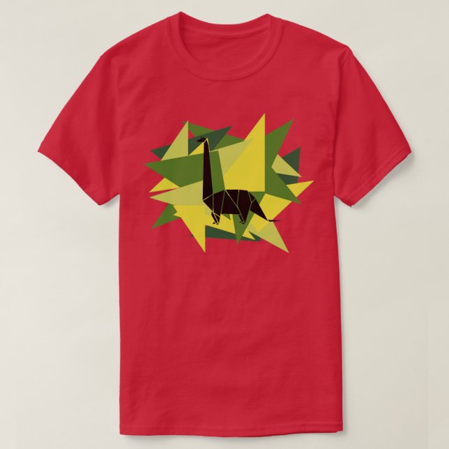 Camiseta Compartir papel Origami Brontosaurus (Diseño del anverso)