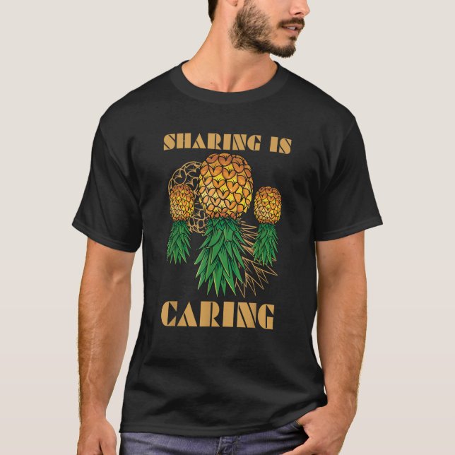 Camiseta Compartir piña hacia arriba es cuidar a Hawaii Sum (Anverso)
