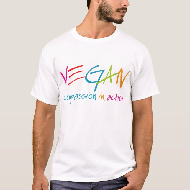 Camiseta Compasión del vegano en la acción (Anverso)