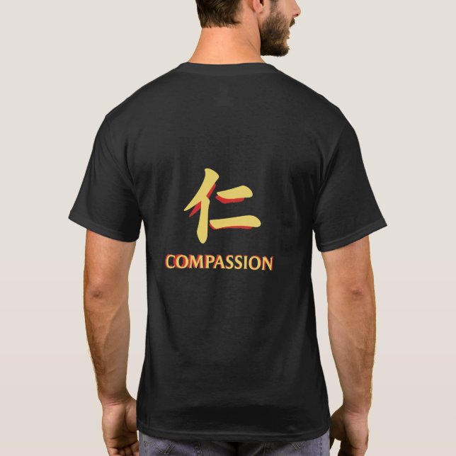 Camiseta Compasión — La Mano Fuerte Que Cura (仁, Jin) (Reverso)