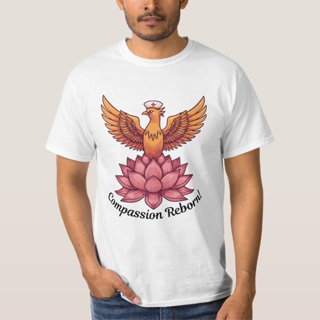 Camiseta Compasión renacida - Diseño de enfermeras de recup (Anverso)
