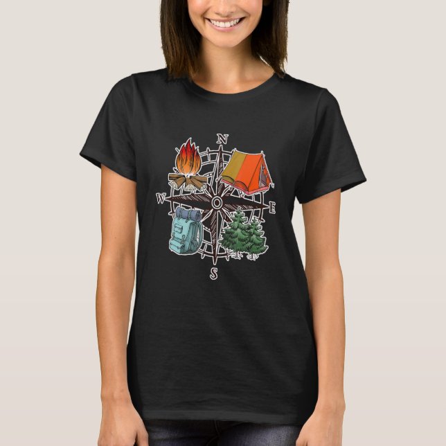 Camiseta Compass Adventure Campfire Wanderlust Traveller Ca (Anverso)