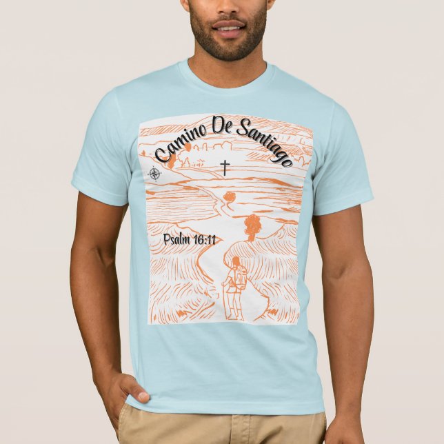 Camiseta Compass del Camino de Santiago - Salmo 16:11 Crist (Anverso)