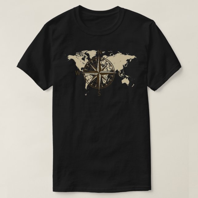 Camiseta Compass World Map Graphic Travel Adventure (Diseño del anverso)