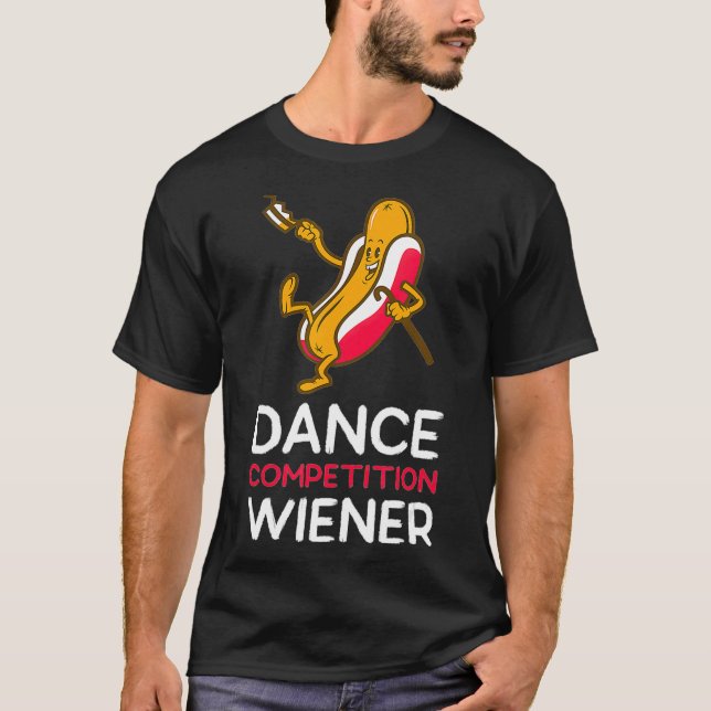 Camiseta Competencia de danza Wiener Divertido perro bailar (Anverso)