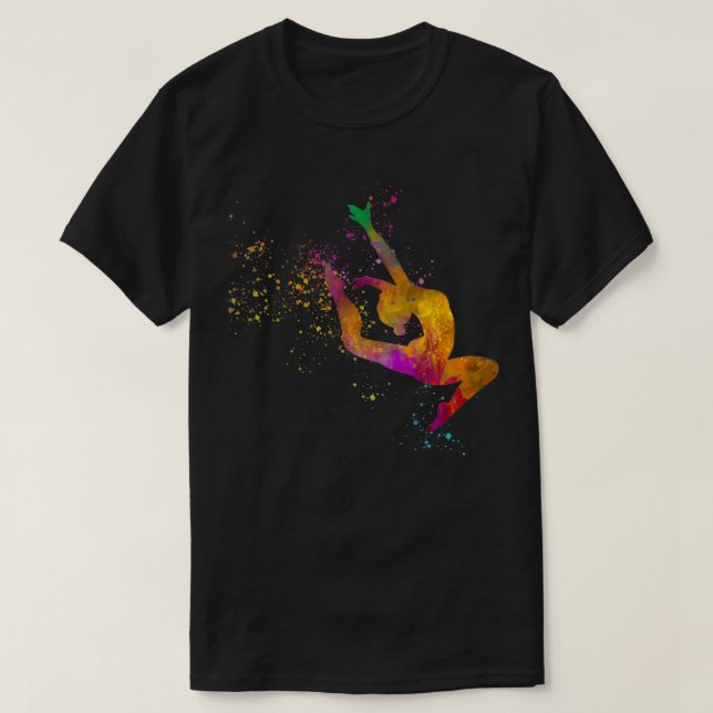 Camiseta Competencia de gimnasia rítmica en acuarela 11 (Diseño del anverso)