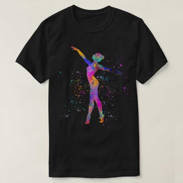 Camiseta Competencia de gimnasia rítmica en acuarela 19 (Diseño del anverso)