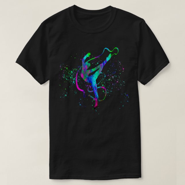 Camiseta Competencia de gimnasia rítmica en acuarela 4 (Diseño del anverso)