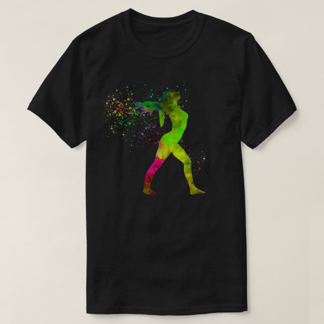 Camiseta Competencia de gimnasia rítmica en acuarela 6 (Diseño del anverso)
