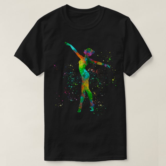 Camiseta Competencia de gimnasia rítmica en acuarela 8 (Diseño del anverso)