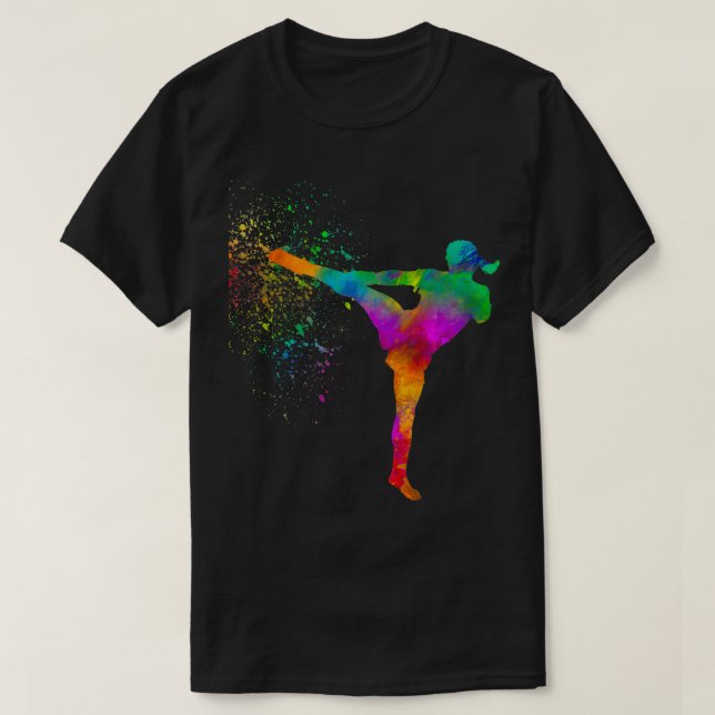 Camiseta Competencia de karate taekwondo en acuarela 10 (Diseño del anverso)