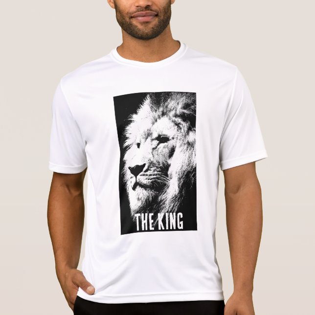 Camiseta Competente deportivo-Tek de Leones Blancos y Negro (Anverso)