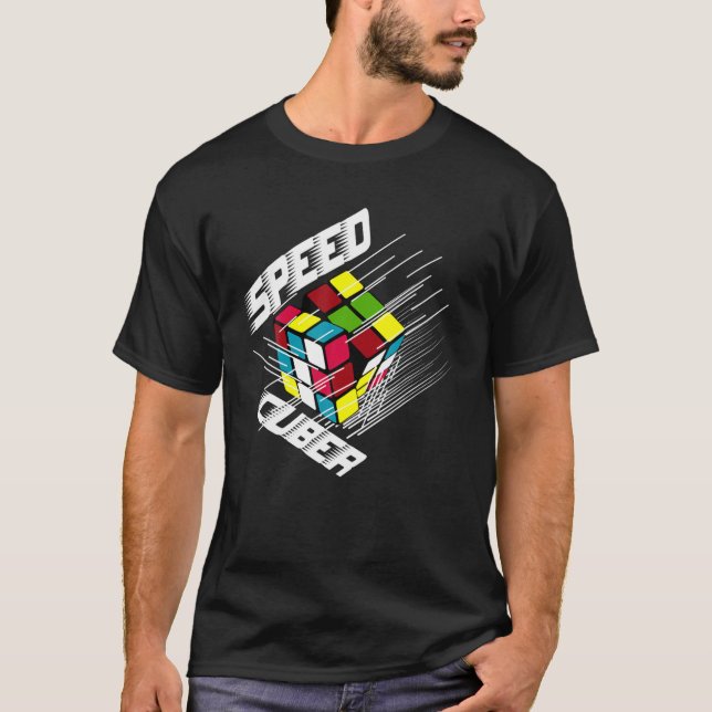 Camiseta Competitive Puzzle Cube Speed Cuber Hobby 80'S Vin (Anverso)
