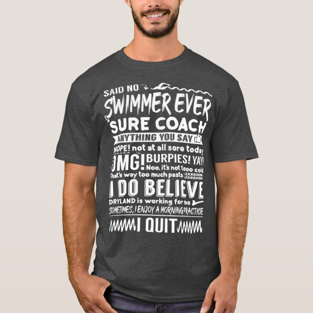 Camiseta Competitive Swimming Quotes Swimmer Beach Lover (Anverso)
