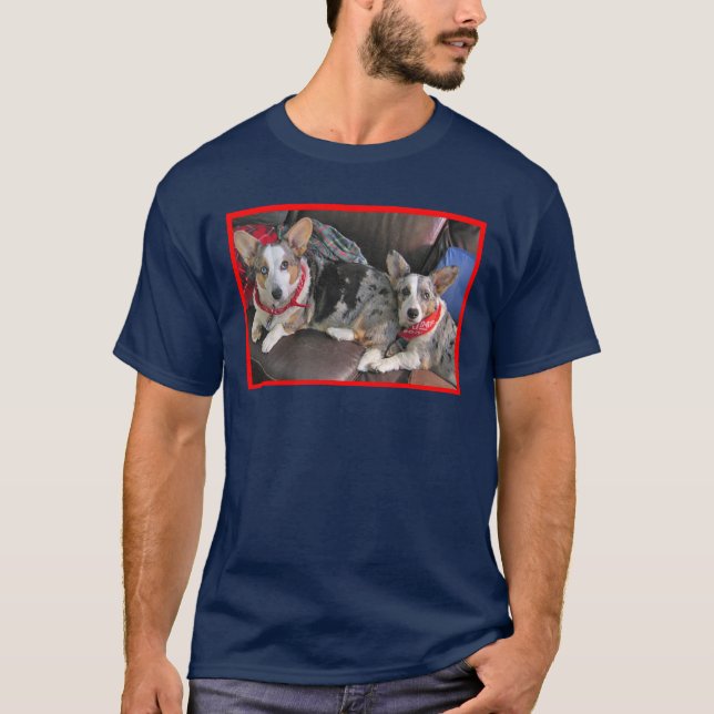 Camiseta Compinches azules del Corgi de Merle (Anverso)