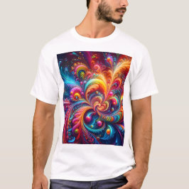 Camiseta Complejo Arte Geométrico Moderno Vibrante Natural