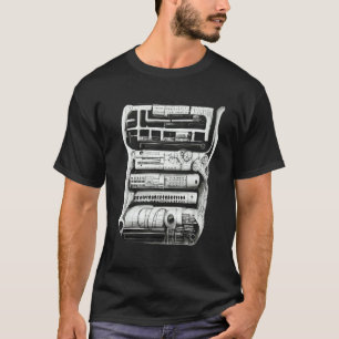 Camiseta Complejo boceto a lápiz de máquina mecánica de ing