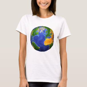 Camiseta Completa La Tierra Mostrando Datos Topográficos.
