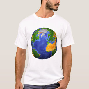 Camiseta Completa La Tierra Mostrando Datos Topográficos.