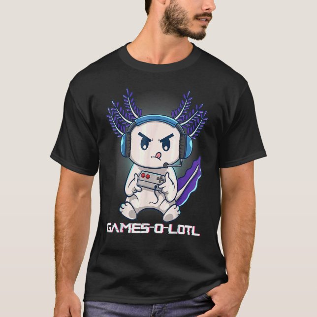Camiseta Completo Axolotl Reproducción de videojuegos de co (Anverso)