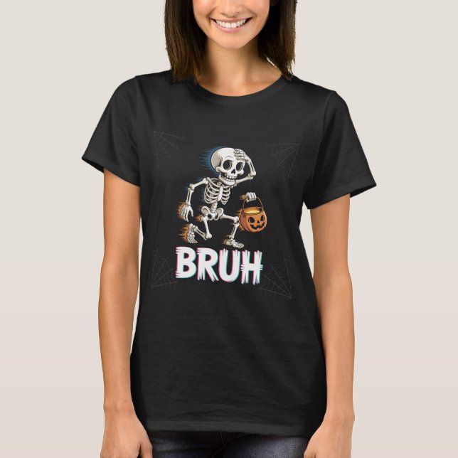 Camiseta Complicado gracioso corriendo con cubo de calabaza (Anverso)