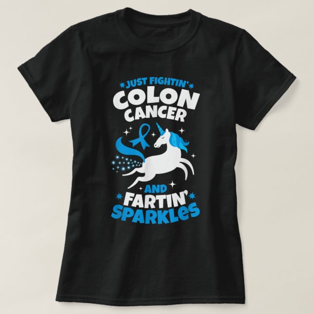 Camiseta Cómplice de Unicornio contra el cáncer de colon (Diseño del anverso)