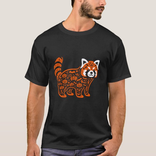 Camiseta Cómplice divertida calabaza Red Panda Candy Hallow (Anverso)