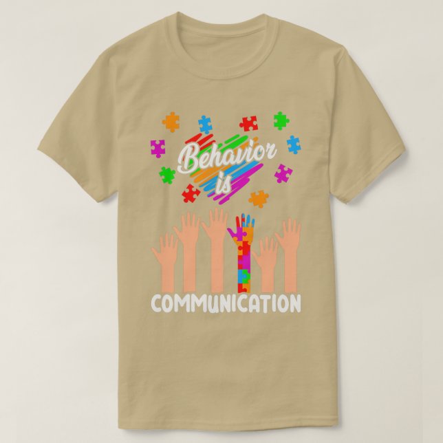 Camiseta Comportamiento es comunicaciónAutismo Mes de Conci (Diseño del anverso)