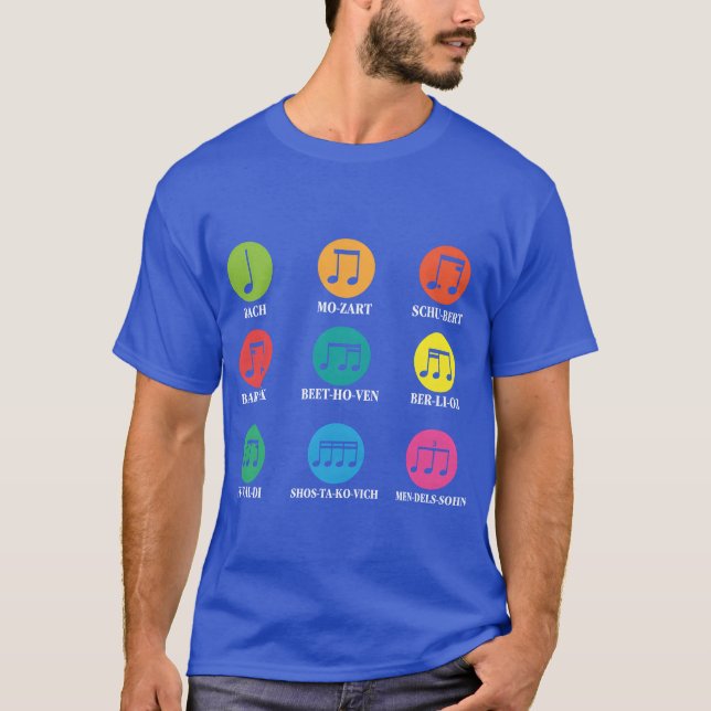 Camiseta Composers Classical Music Musical Notes (Anverso)