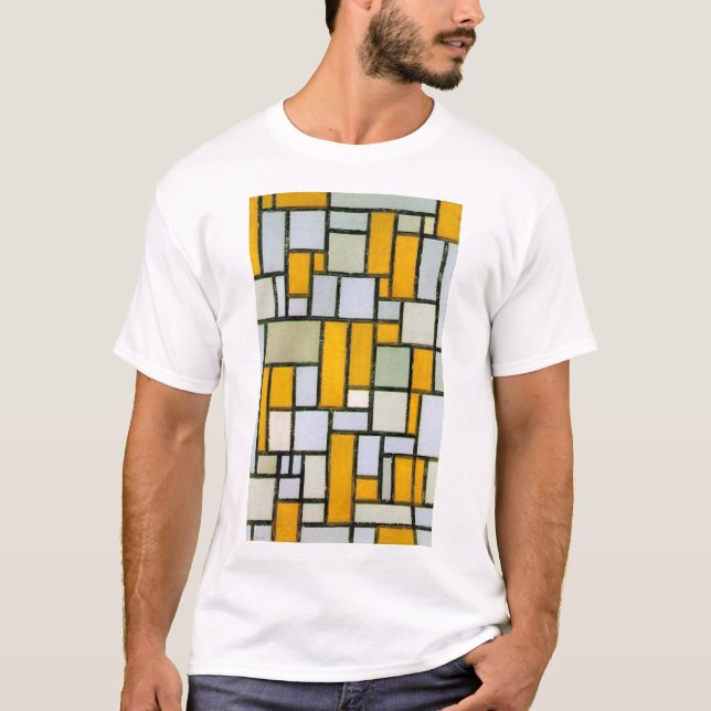 Camiseta Composición amarillo y gris, mondriano (Anverso)