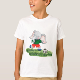 Camiseta Composición de acuarela del elefante futbolista.