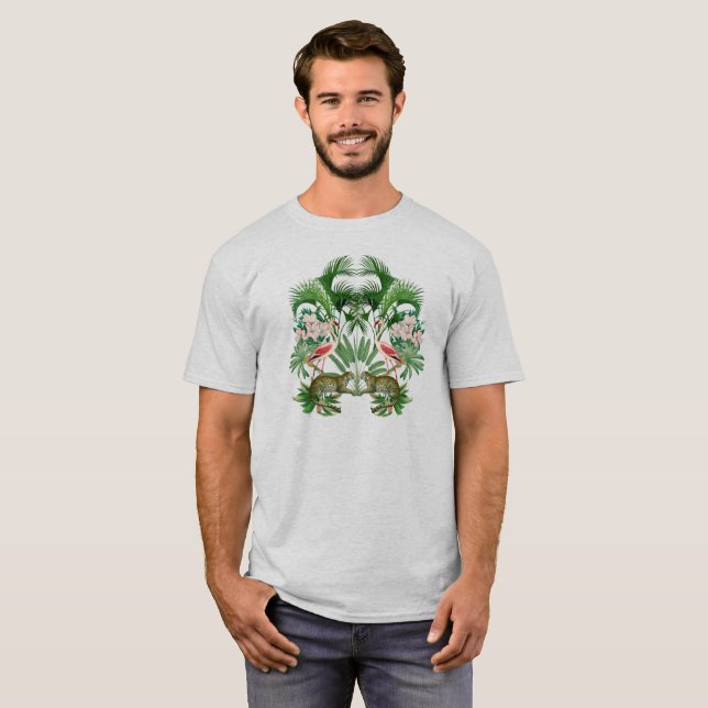Camiseta Composición de animales tropicales de tamaño reduc (Anverso completo)