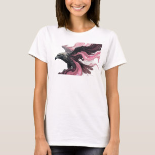 Camiseta Composición de Arte de Águila Abstracta Rosa Genia