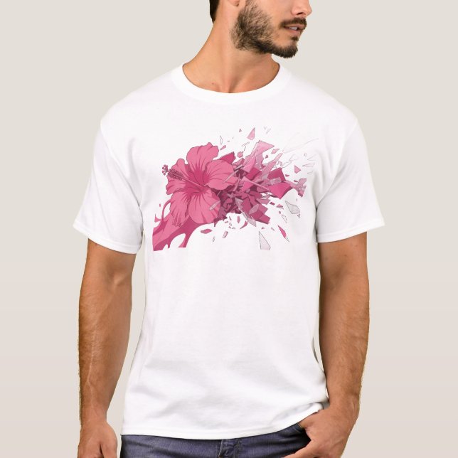 Camiseta Composición de arte de FLOR ABSTRACTA vibrante (Anverso)