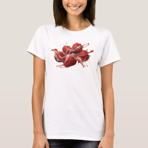 Camiseta Composición de arte de fresas abstractas rojas lla