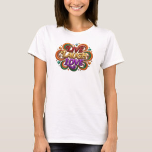 Camiseta Composición de arte Vibrante VIVE RÍE AMA