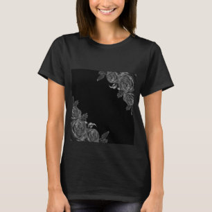 Camiseta Composición de flores negras