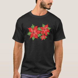 Camiseta Composición de la planta festiva de Poinsettia