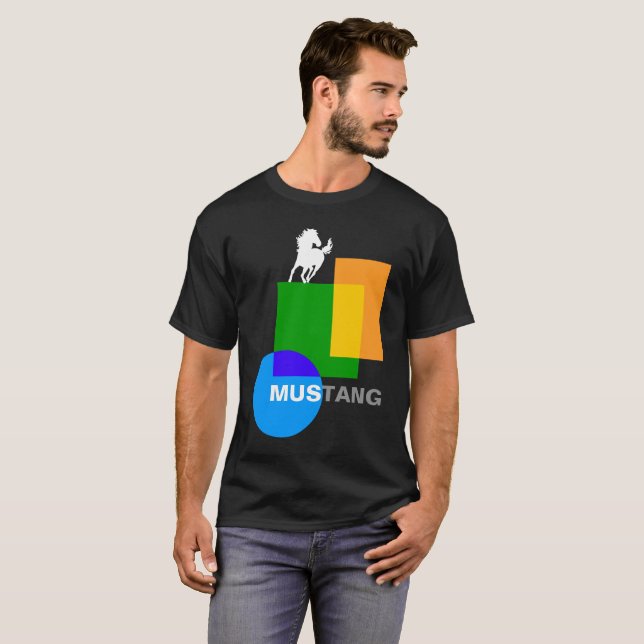 Camiseta Composición divertida de la geometría más caballo (Anverso completo)
