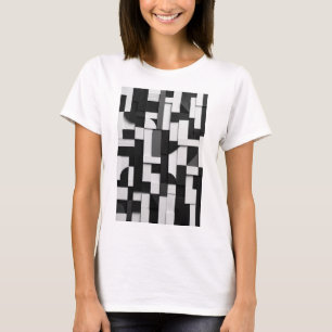 Camiseta Composición geométrica abstracta en blanco y negro