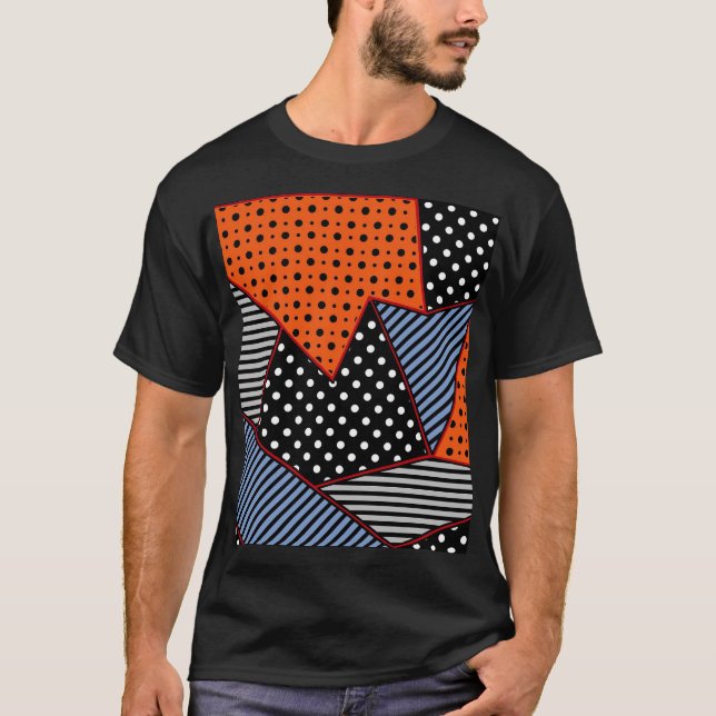 Camiseta Composición geométrica abstracta: Patter azul Nara (Anverso)
