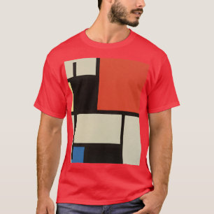 Camiseta Composición Mondriana Moderna Resumen Rojo