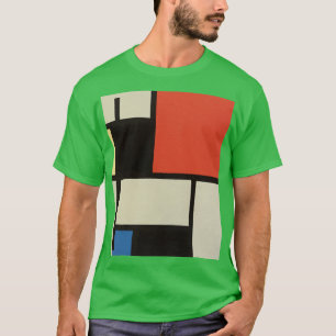 Camiseta Composición Mondriana Moderna Resumen Verde