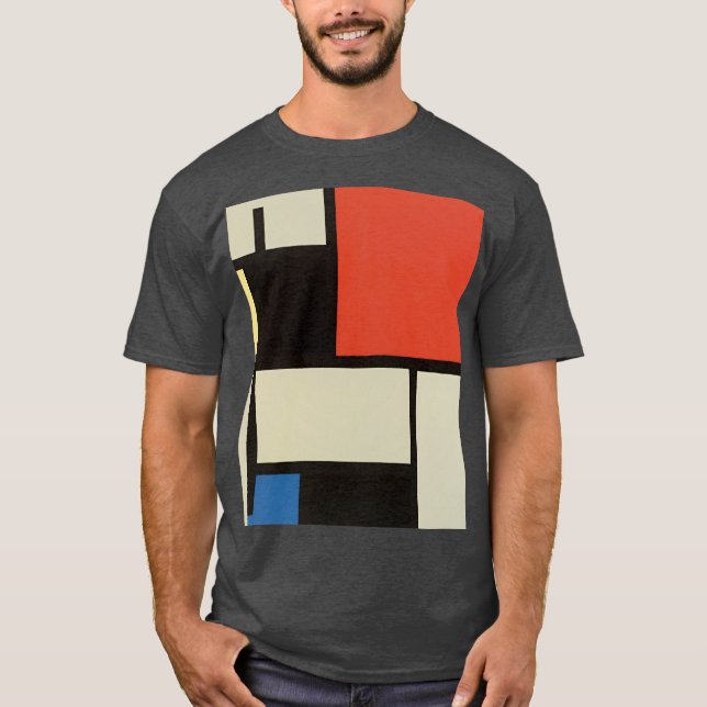 Camiseta Composición Mondriana Moderno Resumen Calor de car (Anverso)