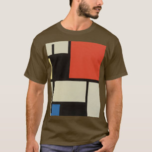 Camiseta Composición Mondriana Moderno Resumen Marrón