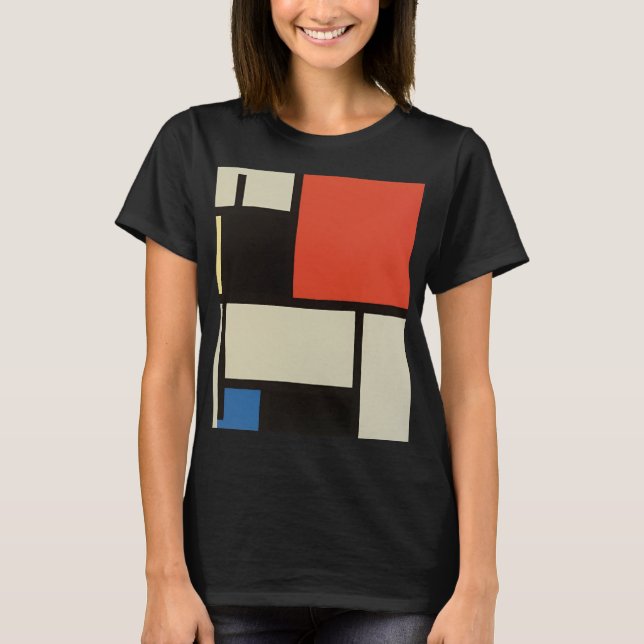 Camiseta Composición Mondrina Arte de pintura abstracta mod (Anverso)